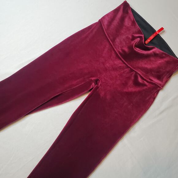Spanx Women's Size L Velvet Leggings Burgundy 2070 - Picture 1 of 7